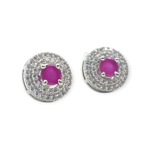 925 Sterling Silver Tops with Beautiful Zerkons and Pink Stones for Ladies